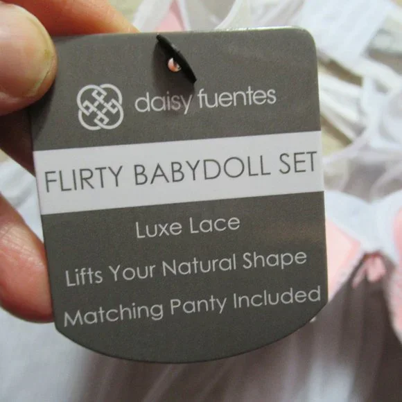 NWT push up babydoll  & panty white set L - Picture 14 of 16